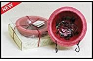 Habersham Candle Co 7" Wax Pottery Bowl Mahogany Apple With Stand