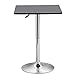 Yaheetech Adjustable Bar Pub Table Black MDF Top with Silver Leg Base 27.6-35.4'' Tall 66Lb Capacity