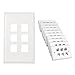 [UL Listed] Cable Matters 10-Pack Low Profile 6-Port Keystone Jack Wall Plate, RJ45 Wall Plate for Keystone Jacks in White