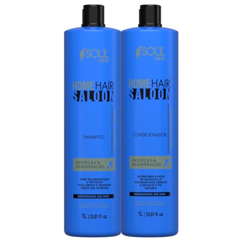 Shampoo e Condicionador de Nutrição Capilar Profissional com Queratina Soul Care | Reparo e Hidratação (1l)
