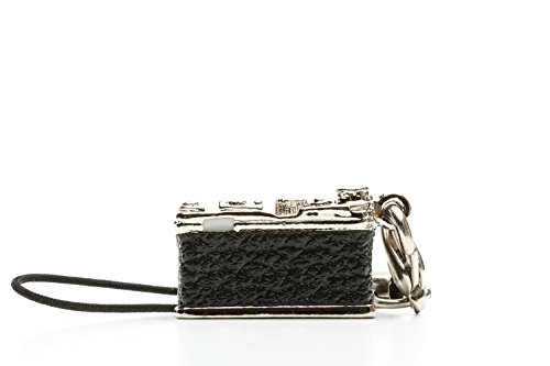 Miniature Camera Charm Range Finder Type Silver with Swarovski Made in Japan