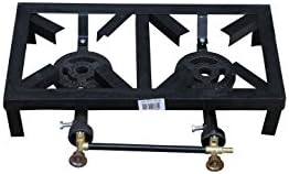 Camp Life Portable Single Double Stove Outdoor Gas Cooker, 9 x 18", Black