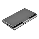 MaxGear Professional Aluminum Business Card Holder for Man and Women Slim Business Card Case Name Card Holder Anthracite Color