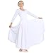 Danzcue Girls Praise Loose Fit Full Length Long Sleeve Dance Dress, White, 6X-7