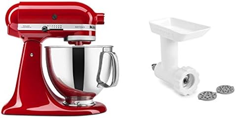 KitchenAid KSM150GBQMH 5 quart Artisan Tilt Head Stand Mixer with Food Grinder Attachment