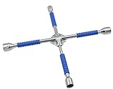 Fasmov 17" 4-Way Cross Wrench Universal Anti-Slip Lug Wrench ()