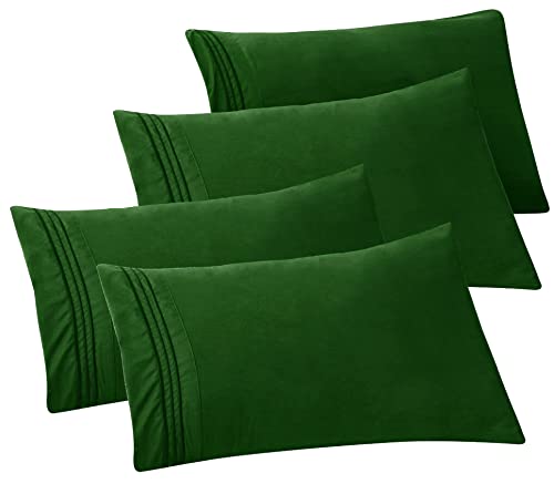 Elegant Comfort 4-PACK Solid Pillowcases 1500 Premium Hotel Quality Microfiber…