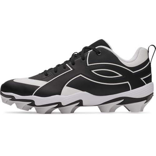 Under Armour Men's Leadoff Icon Low RM Baseball Cleats, (001) Black/White/Black…