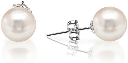 PAVOI Handpicked AAA+ 14K Gold Plated Sterling Silver Round White Freshwater Cultured Pearl Earrings