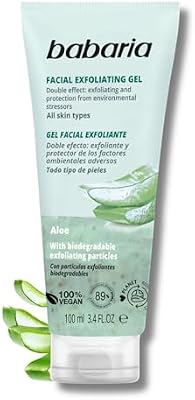 - Exfoliante Facial Con Aloe Vera 100ml, Elimina Células Muertas e Impurezas | Gel Limpiador Facial Con Particulas Exfoliantes Biodegradables | Limpiadores Faciales 100% Vegano