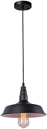 Barn Pendant Light Kitchen Lighting Industrial Vintage Farmhouse Ceiling Lamp for Indoor Kitchen Lighting Island E26 Base Pendant Lighting 1- Lights (Black Body)