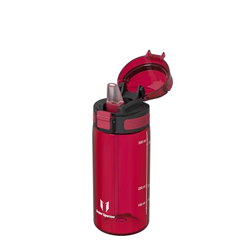 Super Sparrow 水筒 500ml 米国Tritan製 ストロー付き BPAフリー 漏れ防止 ウォーターボトル