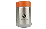 Thermos for Kids By Fenrici [10 oz] | No Plastic Contact With Hot Food | Hot or Cold Food Lunch Container For Kids | BPA-Free, Durable Stainless Steel Vacuum Insulated Food Jar | Orange Lid