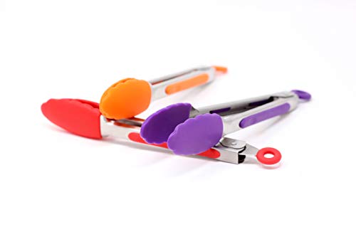 Mini Silicone Tongs Set Of 3, 7-Inch