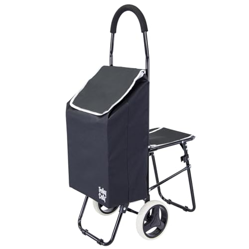 dbest Products Trolley Dolly Sport with Chair – Foldable Grocery Cart on Wheels…