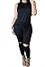 Women's 1PC Trendy Jumpsuit Sleeveless Broken Hole Waisted Club Long Romper Outfit, XX-Large, Black