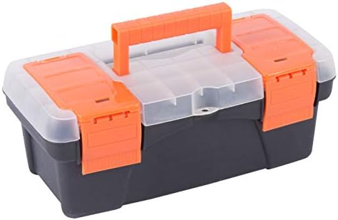 hibuy Practical Tool Box with Tool Insert and Small Parts Magazine in Lid Tool Box, XXS