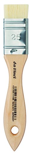 da Vinci Varnish & Priming Series 2473 Mottler Brush, Extra Short Hog Bristle with Natural Lacquered Handle, Size 25