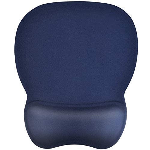 EooCoo Mouse Mat with Gel Pad Wrist Support, Gaming Mouse Pad, Ergonomic Mousepad with Wrist Support & Non-Slip PU Base, Ultra Thin Wear Resistant Mousemat, Home Office Accessories for PC, Navy Blue