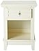 Home Styles Arts and Crafts White Nightstand with Drawer, Pull-out Tray, and a Recessed Storage