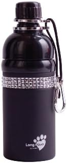 Good Life Gear Stainless Steel Pet Water Bottle, 16-Ounce, Black with Bling Design