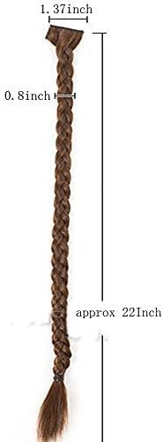 Wigico Clip-N-Braid, Black//Multi-use Extra Long Plaited (19" ,48cm) Thin Clip-in Hair Braid! (dark brown)