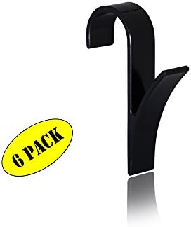 Towel Rail Hooks  - Set of 6pcs. EASY INSTALL!  Strong, Discreet, NO TOOLS REQUIRED! Practical Universal Radiator Towel Holder for Bathroom and Kitchen (Black)