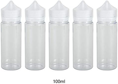 5 Pieces Mini Squeeze Bottles，100mL/120ml LDPE Plastic Thin Tip Dropper Bottles，Plastic Squeeze Bottles for Crafts, Food, Art, Glue, Multi Purpose