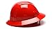 Pyramex SL Series Full Brim Hard Hat, 4-Point Ratchet Suspension, Red