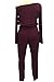 Fixmatti Women's Casual Long Sleeve Ripped Sport Jumpsuits Romper Ruby XL