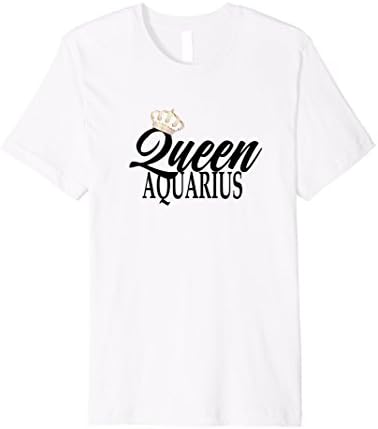 Men's Queen Aquarius T-Shirt Zodiac Sign January February Birthday XL White