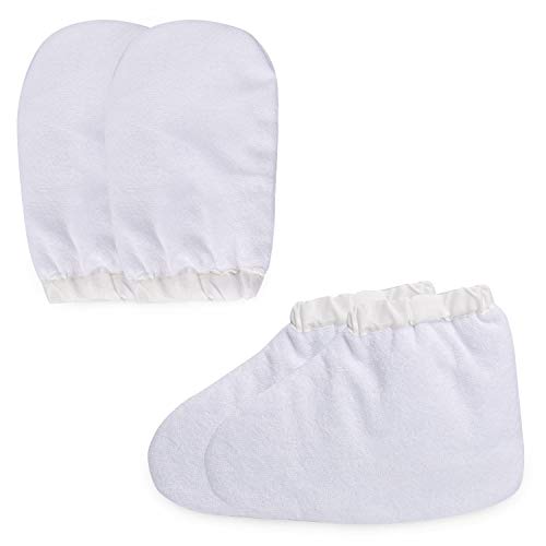 Noverlife Paraffin Wax Warmer Mittens, Terry Cloth Mitts Booties for