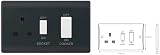 Selectric Part M 45A Cooker Unit 13A Switched Socket White Rockers SSL632 Grey view 2