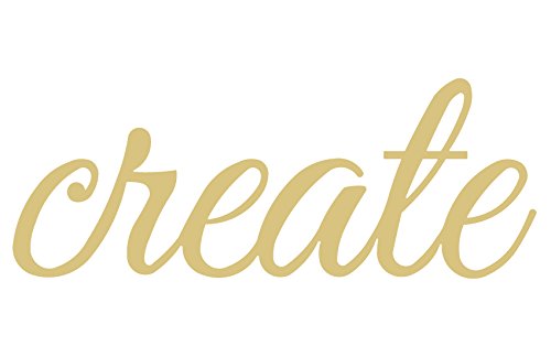 Word Create Style 2 Unfinished MDF Wood Cutout Variety of Sizes USA Made Home Kids Nursery Decor (12")