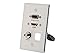 C2G/Cables to Go 39705 HDMI, VGA, 3.5MM Audio Pass Through Single Gang Wall Plate with One Keystone, Aluminum