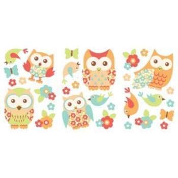 Fun4Walls Owls Wall Stickers - Self adhesive - re adjustable