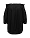 ZANZEA Womens Off Shoulder Summer Blouse Tunic Tops 3/4 Long Sleeve Tie Knot Ladies T-Shirts 01-Black Medium