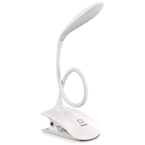 LED Clip On Reading Light, Book Light, 16 Individual Eye Protection LEDs, 3 Brightness Levels, USB Rechargeable, Reading Lamp with Slick Touch Control, Perfect for Reading in Bed - Vont