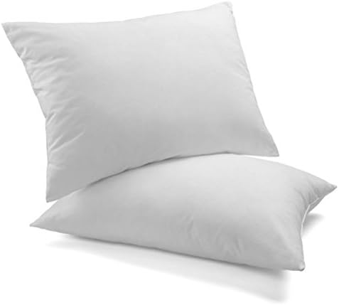 Premium White Goose Down and Feather Bed Pillows 2 Pack – Set of 2 Feather and Down Pillows with 100% Cotton Dual Chamber Shell – Crafted in USA