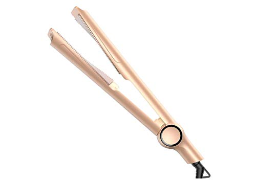 LIUMY Professional Salon Hair Straightener and Curler 2 in 1, 8 Sets Tourmaline Ceramic Twisted Flat Iron, Suitable for All Hair Quality…. (gold)