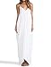 May&Maya Women's Adjustable Shoulder Straps Maxi Dress (XXXL, White)