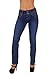 Style B925I1 – Colombian Design, Mid Waist, Butt Lift, Boot Leg Jeans in Dark Blue Size 7