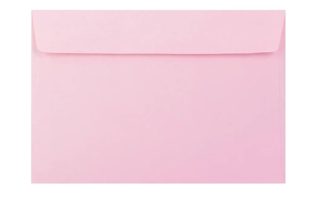 C4 Coloured Envelopes Perfect for A4 Christmas Cards Greeting Cards Invitations Office Use Peel & Seal Mailing Envelopes 324mm x 229mm Pack of 25 (Light Pink)