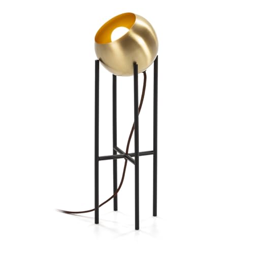 LAMPARA SOBREMESA 15X15X46 METAL DORADO/NEGRO