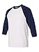 Hanes Unisex X-Temp Performance Baseball Tee, M, White/Navy