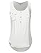 JJ Perfection Women's Solid Woven Scoop Neck Sleeveless Tunic Tank Top Offwhite L