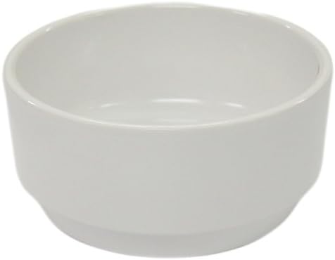 (Set of 4) Amatahouse Round Stackable Soy Sauce Dish Dipping Bowls Barbecue Accessories Ektra Melamine, White 3.5 inch #D2147