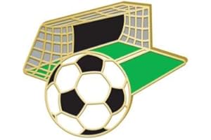 CROWN AWARDS Soccer Pin - 1.25" Soccer Ball And Net Enamel Lapel Pin