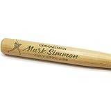 The Wedding Party Store Personalized Mini 18' Wood Baseball Bat - Custom Ring Bearer, Groomsmen, Birthday, Team, Gift - Monogrammed and Engraved for Free (Natural)