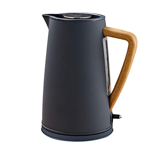 1800W Stainless Steel Electric Kettle with Wooden Plastic Handle 1.7L #304 Food Grade SS Heating Water in 5 Minutes